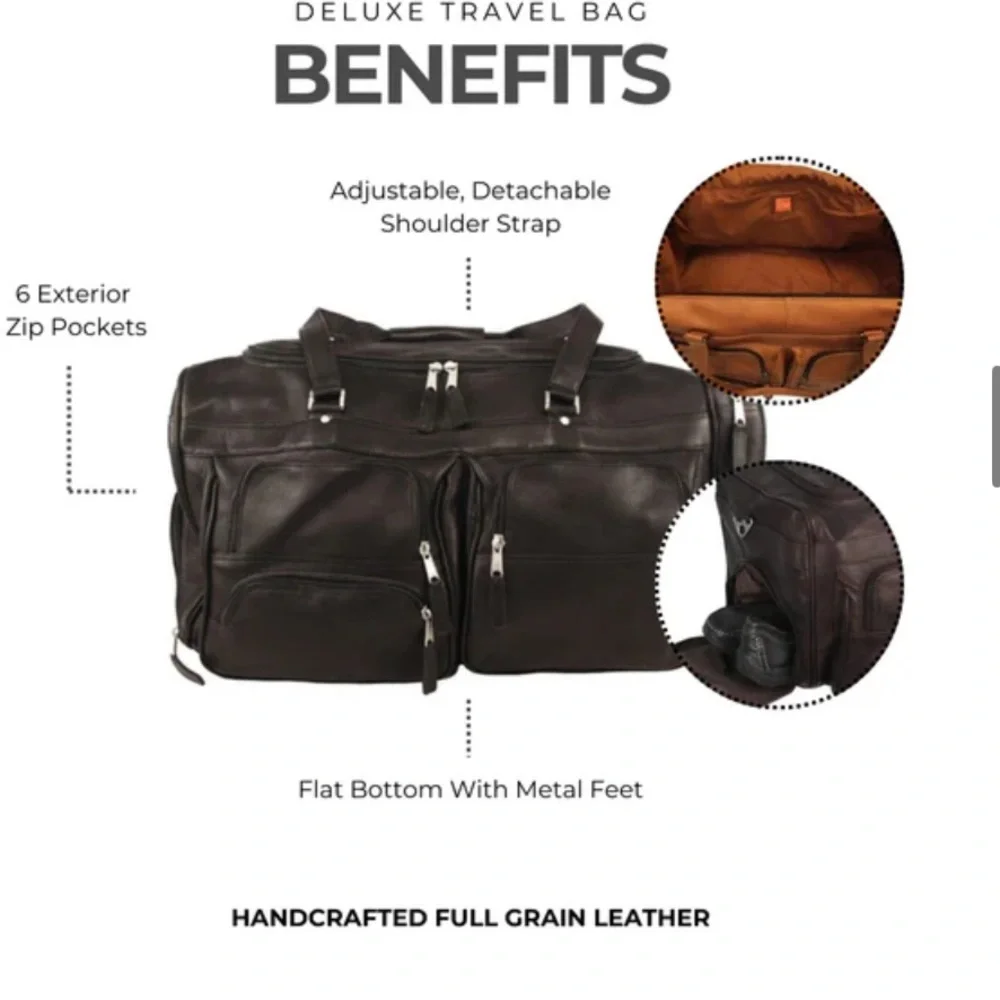 Latico Leather Deluxe leather Travel Bag New with tags